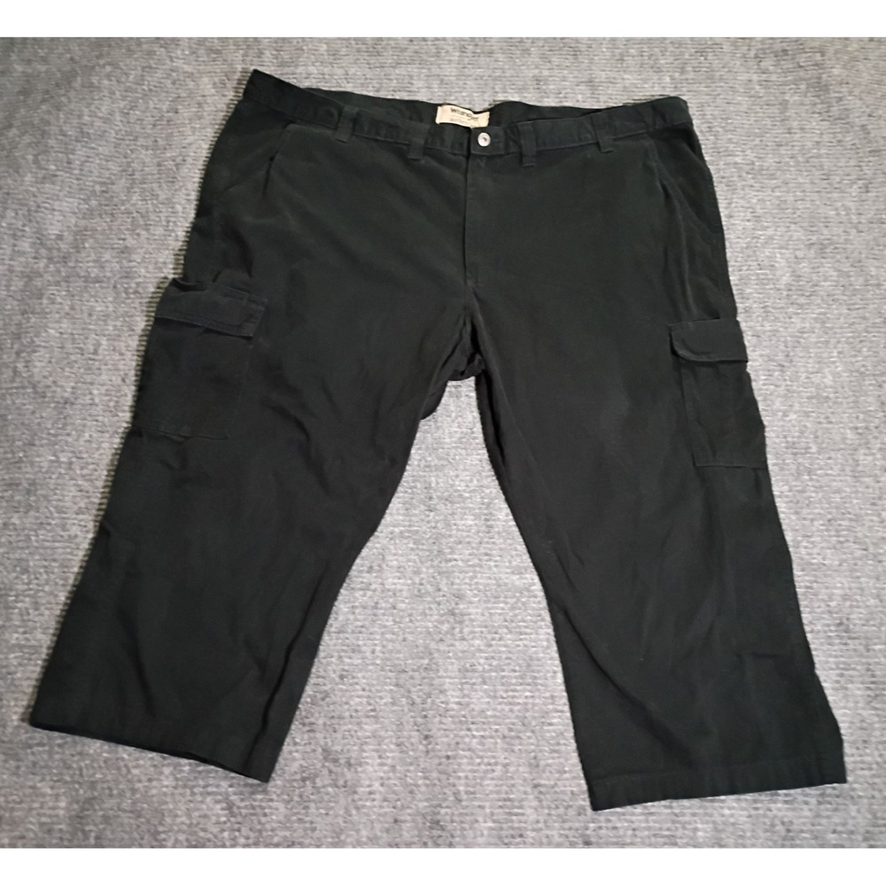 Wrangler Authentics Men's Black Cargo Pants Workwear Chores Size 50x30
